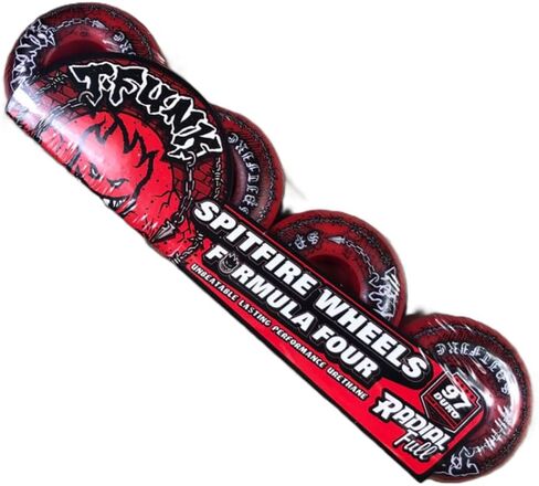 Spitfire Skateboard Wheels 57mm F4 97A T-Funk Raw Radial Full Red in Saudi Arabia