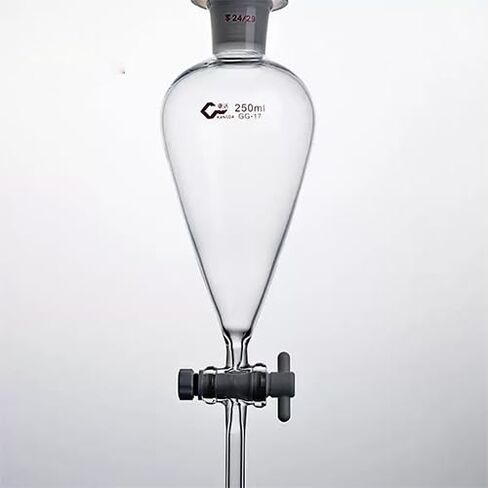 1000ML Borosilicate Glass Pear-Shaped Separatory Funnel with PTFE Stopcock - Durable & High Transparency in Saudi Arabia