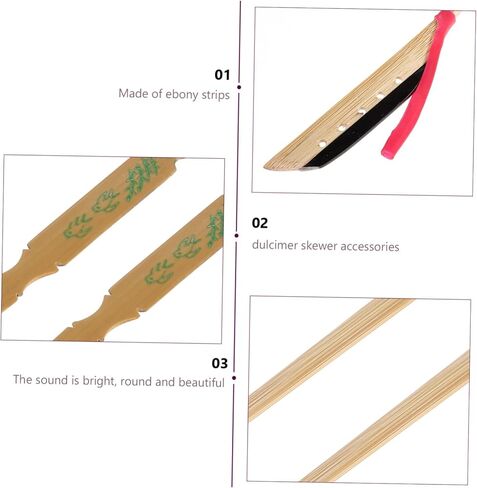 2 قطعة رأس الأبنوس Yangqin شرائط الخيزران ملحقات السنطور المرنة للآلات الموسيقية المتوافقة مع التقليدية Yangqin in Kuwait
