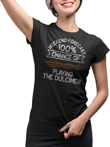 Weekend Forecast: 100% Chance of Playing The Dulcimer T-Shirt – Music Lover Gift – Dulcimer Enthusiast Tee in Saudi Arabia