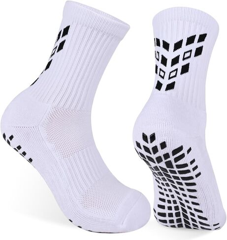 مكافحة الانزلاق قبضة كرة القدم الجوارب الرياضية الجوارب الرجال نساء وسادة طاقم القطن الجوارب اليوغا 6-8.5 2 white+2 whitebeige m 4 زوج in Kuwait