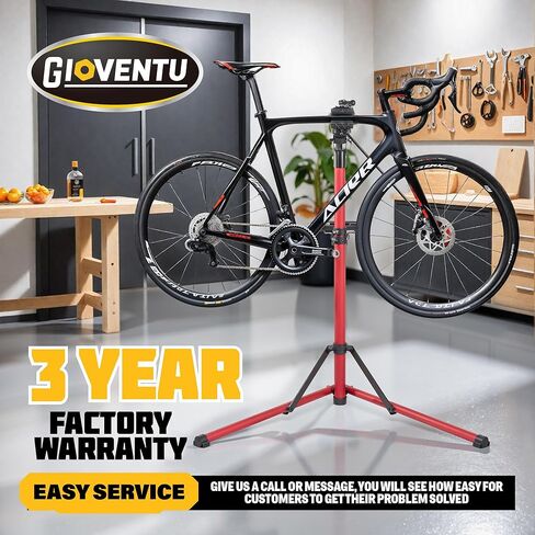 E Bike Repair Stand, Heavy Duty Bicycle Maintenance Stand for Mountain Bike, Folding Mechanic Workstand with Adjustable Height & 360° Clamp, Portable Tool Tray Included for Road Bike, Adult Bike in Kuwait