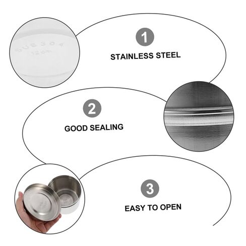 Mikinona 304 Stainless Steel Unguent Jar 8cm Thickened Iodine-Resistant Dressing Cotton Storage Container Gauze Box for Clinic and Home Use in Saudi Arabia