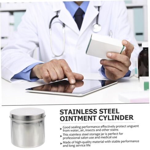 Mikinona 304 Stainless Steel Unguent Jar 8cm Thickened Iodine-Resistant Dressing Cotton Storage Container Gauze Box for Clinic and Home Use in Saudi Arabia