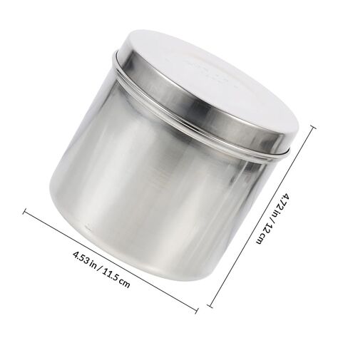 Balacoo 12cm 304 Stainless Steel Unguent Jar with Lid, Iodine-Resistant Dressing Storage Container for Gauze and Cotton Balls, Thickened Professional Sundry Vessel in Saudi Arabia