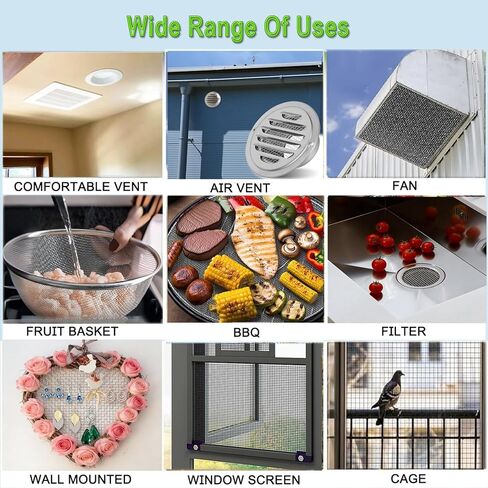 20mesh Stainless Steel Mesh Screen, 15.7"x78.7"(40x200cm) Metal Mesh Screen, 1mm Hole Woven Wire Mesh, No Rust and Easy to Cut for Air Vent, Window Screen, Cage, Filter Mesh DIY Projects in Saudi Arabia