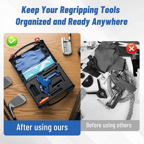 ملزمة نادي الجولف لإعادة الإمساك - مجموعة أدوات إعادة الإمساك المحمولة لنادي الجولف، طقم قبضة الجولف مع مشبك مطاطي، وأشرطة، وسكين خطاف، وقفازات وحقيبة تخزين in Kuwait