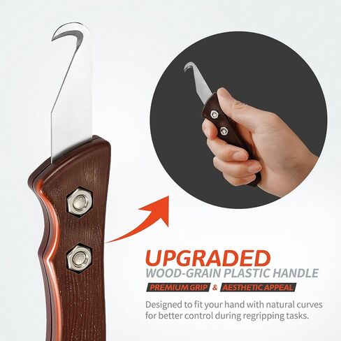 7pcs Club High-Carbon Steel Single-End Hook Knife Set with Wood-Grip Handle & Pre-Lubricated Blades - Golf Club/Bike Grip Removal Tool in Kuwait