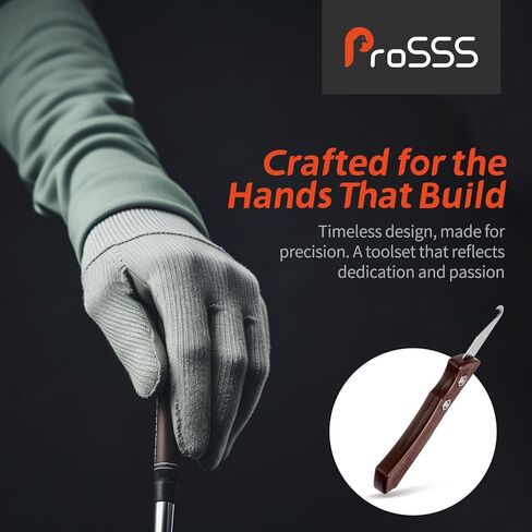 7pcs Club High-Carbon Steel Single-End Hook Knife Set with Wood-Grip Handle & Pre-Lubricated Blades - Golf Club/Bike Grip Removal Tool in Kuwait