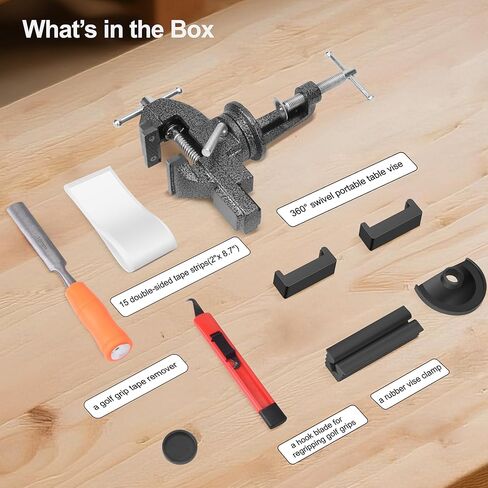 مجموعة أدوات إعادة الإمساك بنادي الجولف، مشبك ملزمة مقبض نادي الجولف، مشبك عمود الجولف العالمي in Kuwait