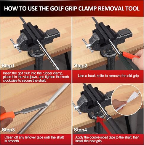 مجموعة أدوات إعادة الإمساك بنادي الجولف، مشبك ملزمة مقبض نادي الجولف، مشبك عمود الجولف العالمي in Kuwait