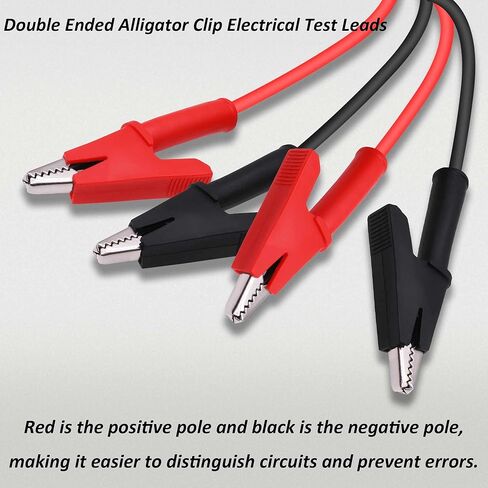 موصلات اختبار كهربائية بمشبك التمساح 14 AWG سلك توصيل بطارية السيارة بمشبك تمساح مزدوج الأطراف لسلاسل عدادات متعددة، اختبار كهربائي -2 متر/6.6 قدم in Saudi Arabia