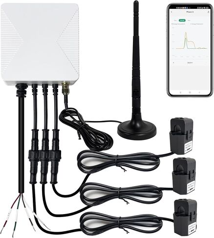 مراقب الطاقة مع مشبك 3 * 120 أمبير، 1/3 مرحلة، مراقب الطاقة المنزلية، مراقب/عداد الكهرباء في الوقت الحقيقي، عداد WIFI، قياس الطاقة الشمسية/الصافية، أتمتة الطاقة المنزلية والتحكم فيها in Kuwait