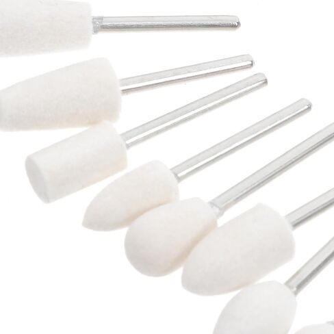 13pcs Wool Felt Polishing Buffing Tips Grinding Heads with 3mm Shank for Jewelry Glass Mirror Watch Metal Rotary Tool Accessories Kit in Saudi Arabia