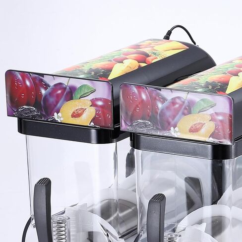 15L x 2 Commercial Slushie and Margarita Maker, Stainless Steel Frozen Drink & Icee Machine with Self-Cleaning, 700W, Home & Restaurant Use, Smoothie/Icemen Slush Machine, Black in Saudi Arabia