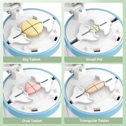 Daviky Pill Cutter Splitter for Small and Tiny Pills, Dual Safety Blades, Adjustable Pill Cutters for Small or Large Pills, Precise 1/4, 1/2 Tablet Cutter, Built-in Storage, Portable & Senior-Friendly in Kuwait