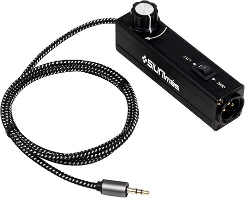Pro 01A AUX to XLR 3Pin Noise Isolation Direct Box with Volume Controller and Grounding Switch Build-in Nylon Braided Cord Length 3.5ft Quality Durable 3.5mm AUX Plug (Pro 01A AUX-XLR) in Kuwait