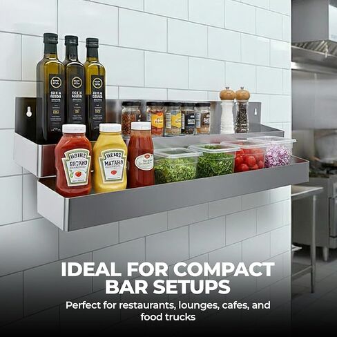 72" Bottle Rack for Bars, Restaurants & Foodservice | Extra-Wide Dual-Line Underbar Organizer - Speed Rails Made up of Stainless Steel (72 Double Rail) in Kuwait