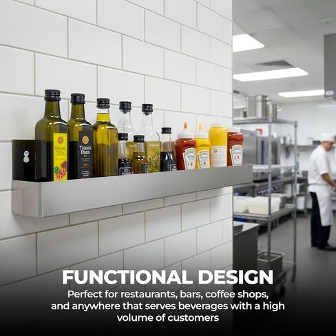 72" Bottle Rack for Bars, Restaurants & Foodservice | Extra-Wide Dual-Line Underbar Organizer - Speed Rails Made up of Stainless Steel (72 Double Rail) in Kuwait