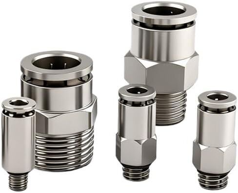 1 قطعة موصل أنابيب هواء هوائي مطلي بالنيكل والنحاس بالكامل Pc8-02/Poc مستقيم من خلال متين مضاد للتآكل ومقاوم للضغط العالي (Pc6-04(allcopper)) in Kuwait