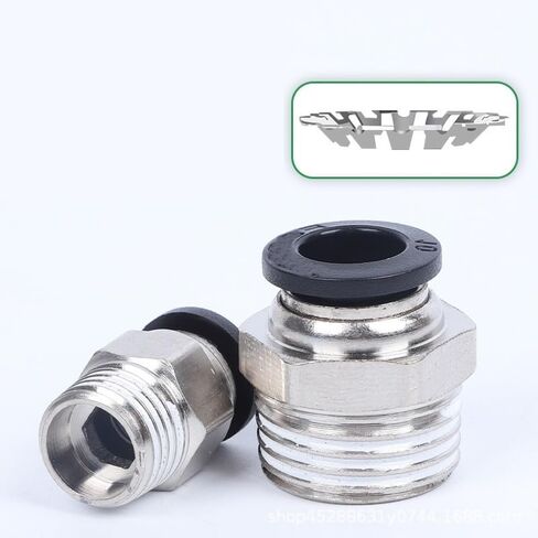 3Pcs Middle End Black Copper Hose Air Pipe Pneumatic Quick Connector PC8-02 Straight Pneumatic Connector Quick Plug Connector 6mm(BlackPC8-02) in Saudi Arabia