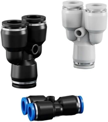 3 قطعة القصبة الهوائية موصل سريع موصل سريع المحملة موصل Y على شكل المحملة PY6 PY8 PY10 PY12 (Py10 (أسود)) in Kuwait