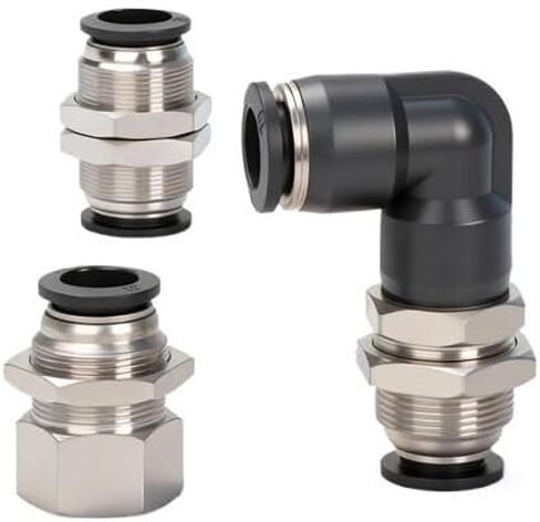 1 قطعة أسود هوائي PM4/10/12 موصل قابس سريع PMF8-02 التقسيم مباشرة من خلال السلك الداخلي الكوع (PM12black) in Kuwait