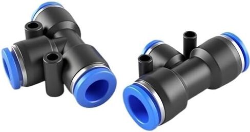 1 قطعة البلاستيك الأزرق هوائي ثلاثي الاتجاه موصل Pe4/6/8/12 أنابيب هواء التوصيل السريع المخفض Peg12-8 موصل سريع (Bluepe16) in Kuwait