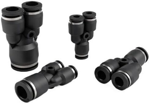 2Pcs Pneumatic Quick Connector Accessories Y-Type Three-Way Black Pump Diverter Air Pipe Quick Plug Py4/8/10/12/14/16(BlackPY12) in Saudi Arabia