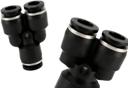 2Pcs Pneumatic Quick Connector Accessories Y-Type Three-Way Black Pump Diverter Air Pipe Quick Plug Py4/8/10/12/14/16(BlackPY12) in Saudi Arabia