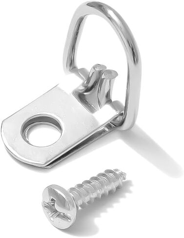 D-Ring Picture Hangers with Screws – 100 Pack One Hole Narrow Strap Hangers for Picture Frames, Photos, Wall Decor, and Paintings – 10 lb Capacity in Kuwait