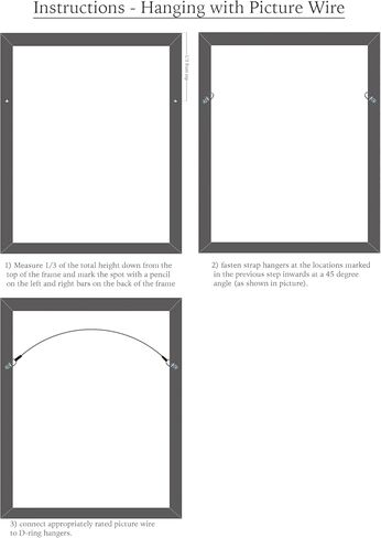 D-Ring Picture Hangers with Screws – 100 Pack One Hole Narrow Strap Hangers for Picture Frames, Photos, Wall Decor, and Paintings – 10 lb Capacity in Kuwait