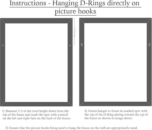 D-Ring Picture Hangers with Screws – 100 Pack One Hole Narrow Strap Hangers for Picture Frames, Photos, Wall Decor, and Paintings – 10 lb Capacity in Kuwait