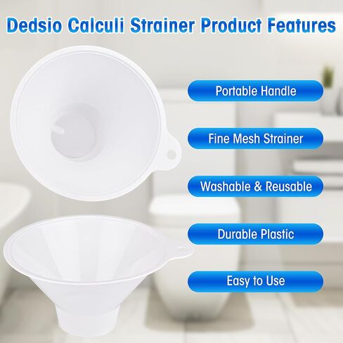 5 Pack Calculi Strainer Kidney Stone Collector Funnel with Mesh Screen Filters for Urine Calculi Strainer and Pee for Analysis Testing in Kuwait
