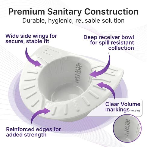 Urine Collection Hats for Toilet – Durable Laboratory-Grade Specimen Stool Collector Pans, 6 Pack 30oz/900mL Graduated Urine Catchers, Universal Fit for Men & Women (6) in Kuwait