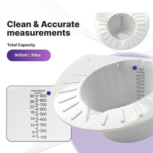 Urine Collection Hats for Toilet – Durable Laboratory-Grade Specimen Stool Collector Pans, 6 Pack 30oz/900mL Graduated Urine Catchers, Universal Fit for Men & Women (6) in Kuwait