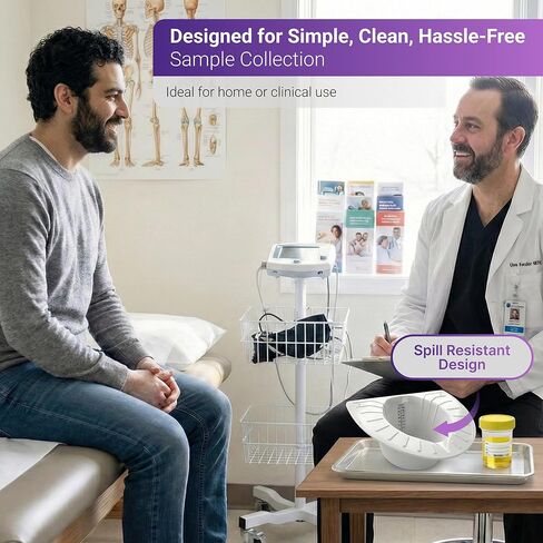 Urine Collection Hats for Toilet – Durable Laboratory-Grade Specimen Stool Collector Pans, 6 Pack 30oz/900mL Graduated Urine Catchers, Universal Fit for Men & Women (6) in Kuwait