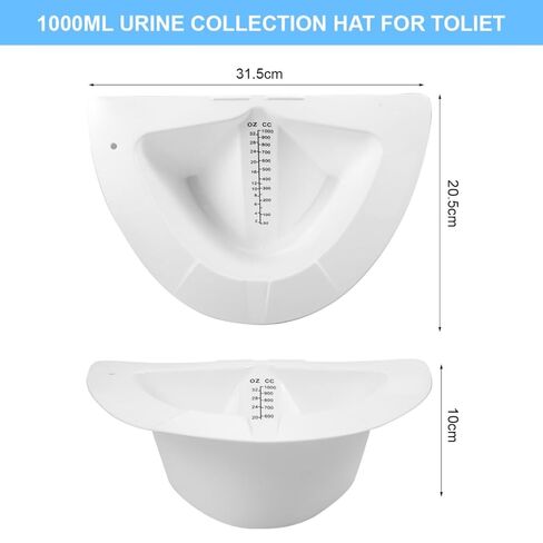 6 قطع من قبعات البول المتدرجة لجامع العينات للمراحيض، تناسب المراحيض والكومودات، 32oz/1000cc، مجموعة عينات البراز القيء، قابلة لإعادة الاستخدام in Kuwait