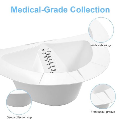 6 قطع من قبعات البول المتدرجة لجامع العينات للمراحيض، تناسب المراحيض والكومودات، 32oz/1000cc، مجموعة عينات البراز القيء، قابلة لإعادة الاستخدام in Kuwait