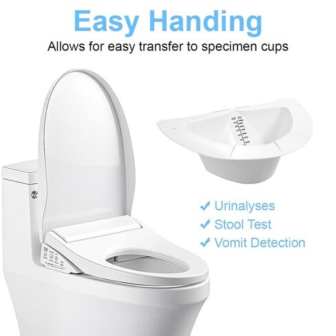 6 قطع من قبعات البول المتدرجة لجامع العينات للمراحيض، تناسب المراحيض والكومودات، 32oz/1000cc، مجموعة عينات البراز القيء، قابلة لإعادة الاستخدام in Kuwait