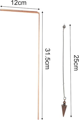 99.9% Copper Dowsing Rod Set — Telescopic Divination & Psychic Pendulum Kit for Water Finding, Mineral Detection, and Energy Therapy (2-Rod + 1-Pendulum) in Saudi Arabia