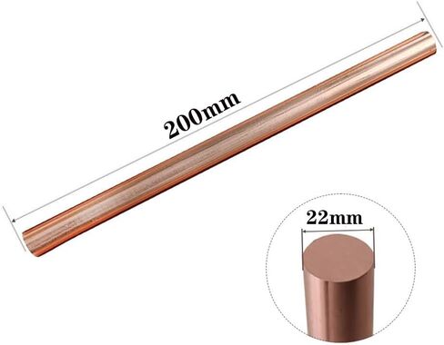 Solid Pure Copper Metal Rod for DIY Crafts Mechanical Maintenance Electronic Equipment Length 200mm,22mm×200mm in Saudi Arabia