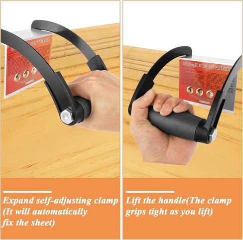 Plywood Carrier, Panel Carrier with 0-1 Inch Grip Range, Drywall Lifting Tool up to 100 lbs, Plywood Lifting Tool for Board, Drywall Woodworking Carrying in Saudi Arabia