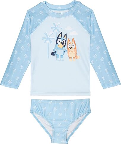 Bluey Girls UPF 50+ Rash Guard and Bikini Bottom Toddler to Big Kid Sizes (2T - 10-12) in Kuwait