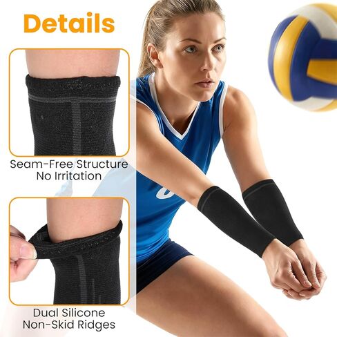1 Pair Arm Sleeves Volleyball, Elbow Pads Volleyball, Forearm Compression Sleeve Non-Slip Sports Training Arm Protector for Girls Women Men in Saudi Arabia