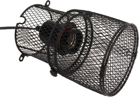 FTVOGUE Retractable Reptile Heat Lamp Guard with E27 Ceramic Lamp Holder, Switch Design, Mesh Cover for Safety (US Plug 110‑120V 300W) in Kuwait