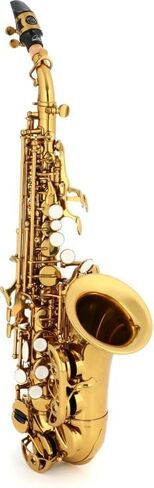 ساكسفون سوبرانو كلاسيكي منحني من BetterSax - تصميم احترافي - طلاء الكونياك الداكن، نقش يدوي، سوبرانو سهل اللعب للمبتدئين والمحترفين - يتضمن قطعة فم بلمسة نهائية يدوية، وحقيبة ومجموعة ملحقات كاملة in Kuwait