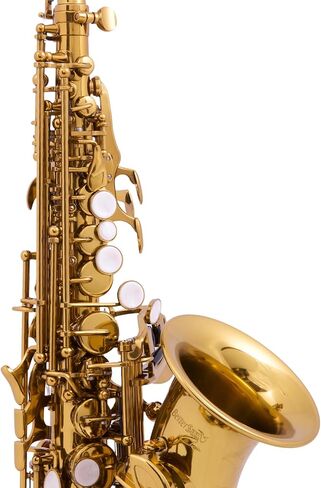 ساكسفون سوبرانو كلاسيكي منحني من BetterSax - تصميم احترافي - طلاء الكونياك الداكن، نقش يدوي، سوبرانو سهل اللعب للمبتدئين والمحترفين - يتضمن قطعة فم بلمسة نهائية يدوية، وحقيبة ومجموعة ملحقات كاملة in Kuwait