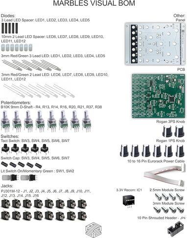 مجموعة الرخام - مجموعة وحدة مولد السيرة الذاتية/البوابة العشوائية Eurorack من خلال وحدة دراسة الصوت in Kuwait
