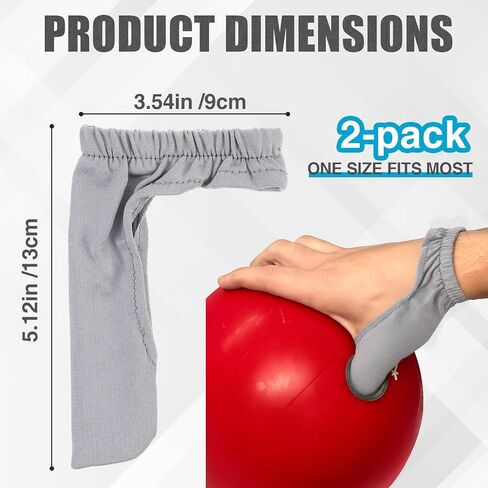 2 Pcs Bowling Thumb Saver Protector Right Handed Bowling Thumb Sock Lightweight Gray and Compact Gloves for Ball Men Women One Size Fits Most in Saudi Arabia
